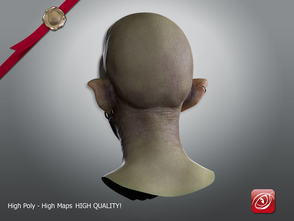 Free Goblin 3d model Face Free low-poly 3D model_1