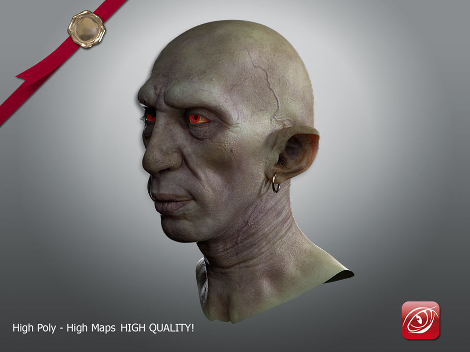 Free Goblin 3d model Face Free low-poly 3D model_2
