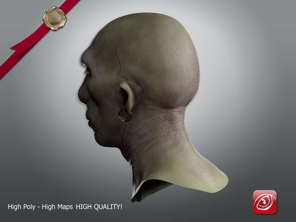 Free Goblin 3d model Face Free low-poly 3D model_3