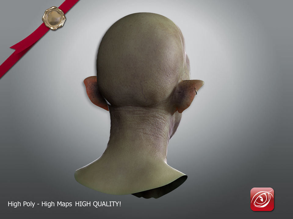 Free Goblin 3d model Face Free low-poly 3D model_5