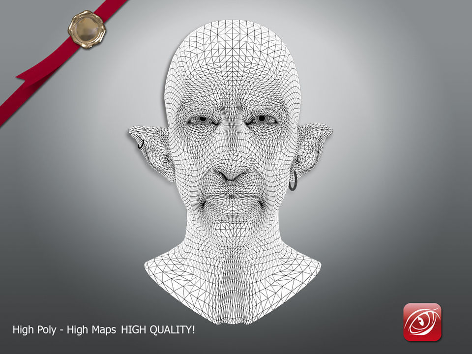 Free Goblin 3d model Face Free low-poly 3D model_11