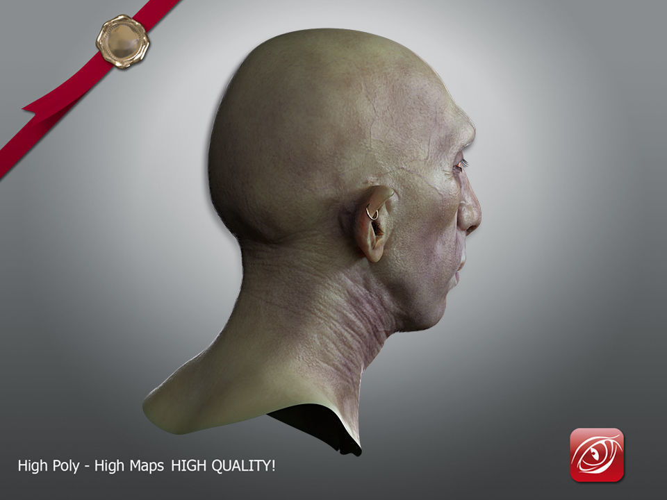 Free Goblin 3d model Face Free low-poly 3D model_4