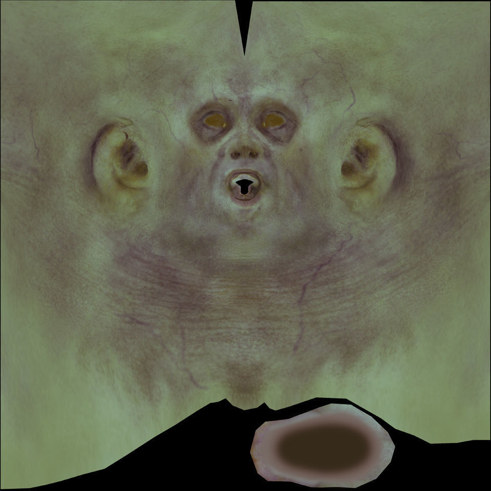 Free Goblin 3d model Face Free low-poly 3D model_12