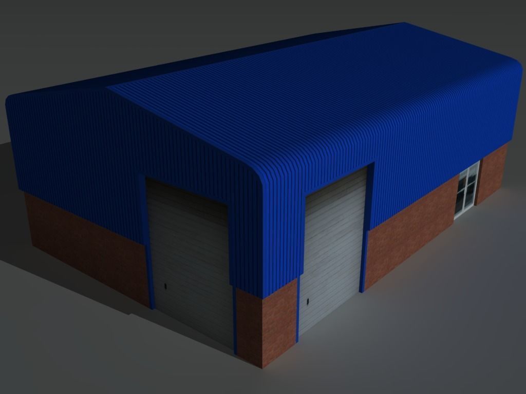 Factory Building Set 2 Low-poly 3D model_14