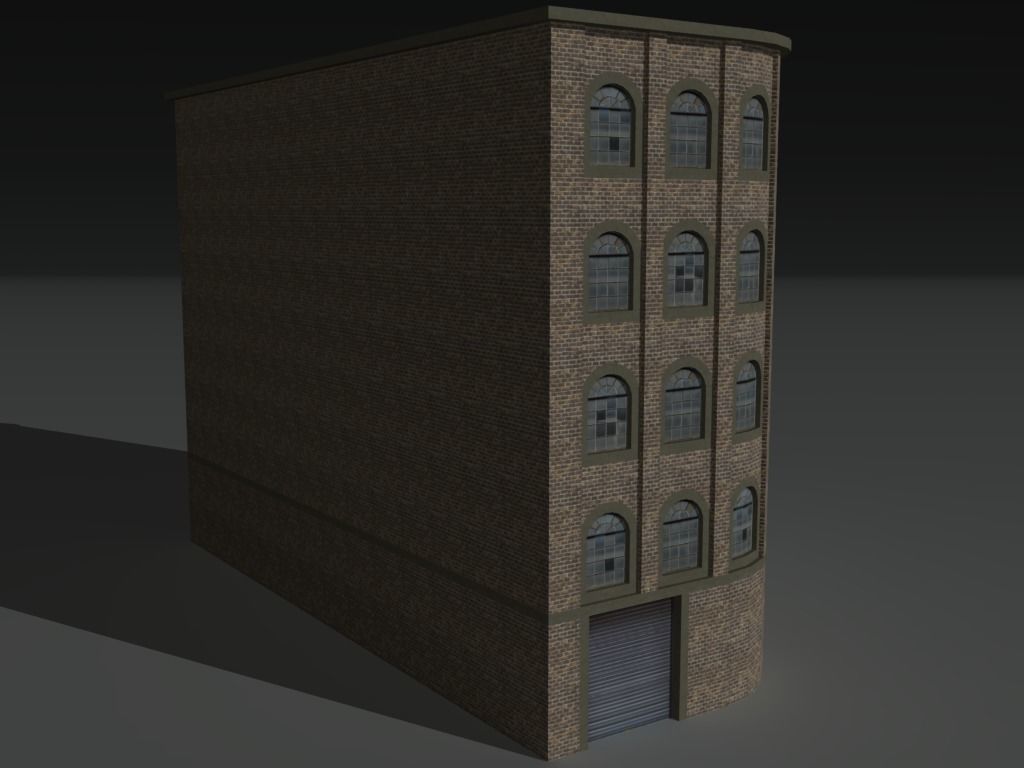 Factory Building Set 2 Low-poly 3D model_3