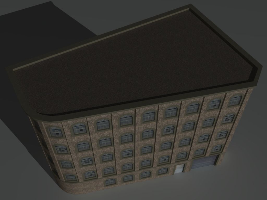 Factory Building Set 2 Low-poly 3D model_5