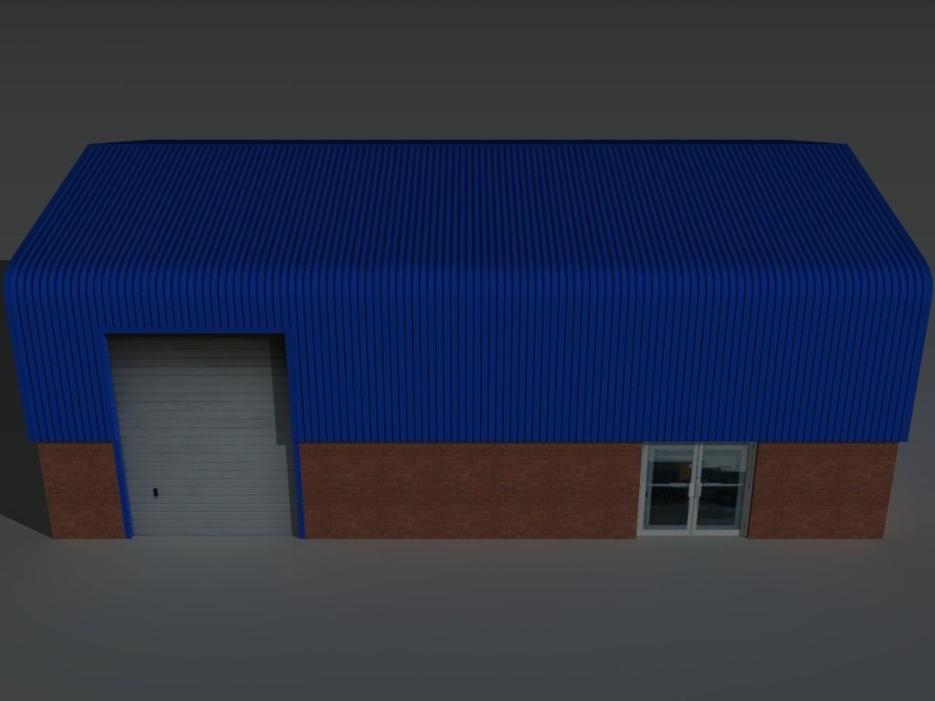 Factory Building Set 2 Low-poly 3D model_11