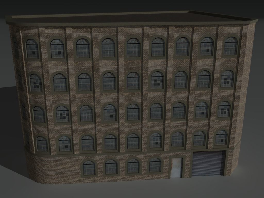 Factory Building Set 2 Low-poly 3D model_1