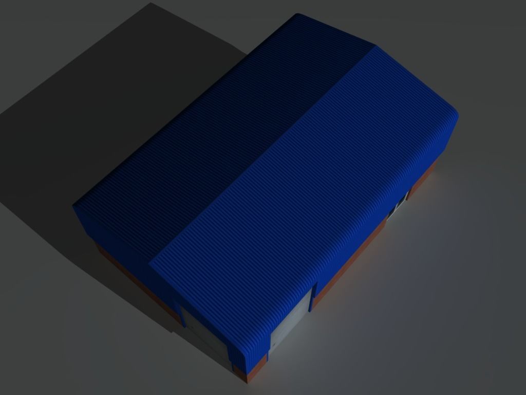 Factory Building Set 2 Low-poly 3D model_15