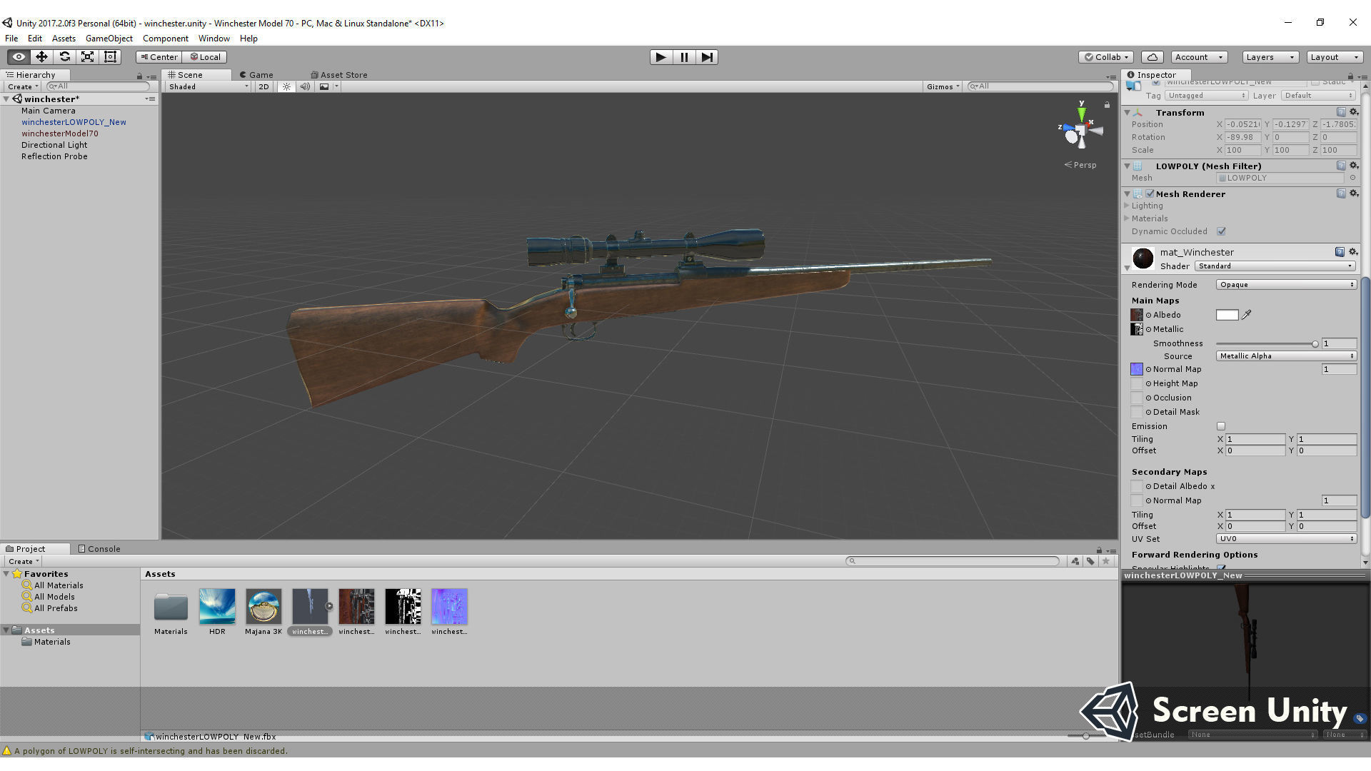 Winchester Model 70 Low-poly 3D model_7