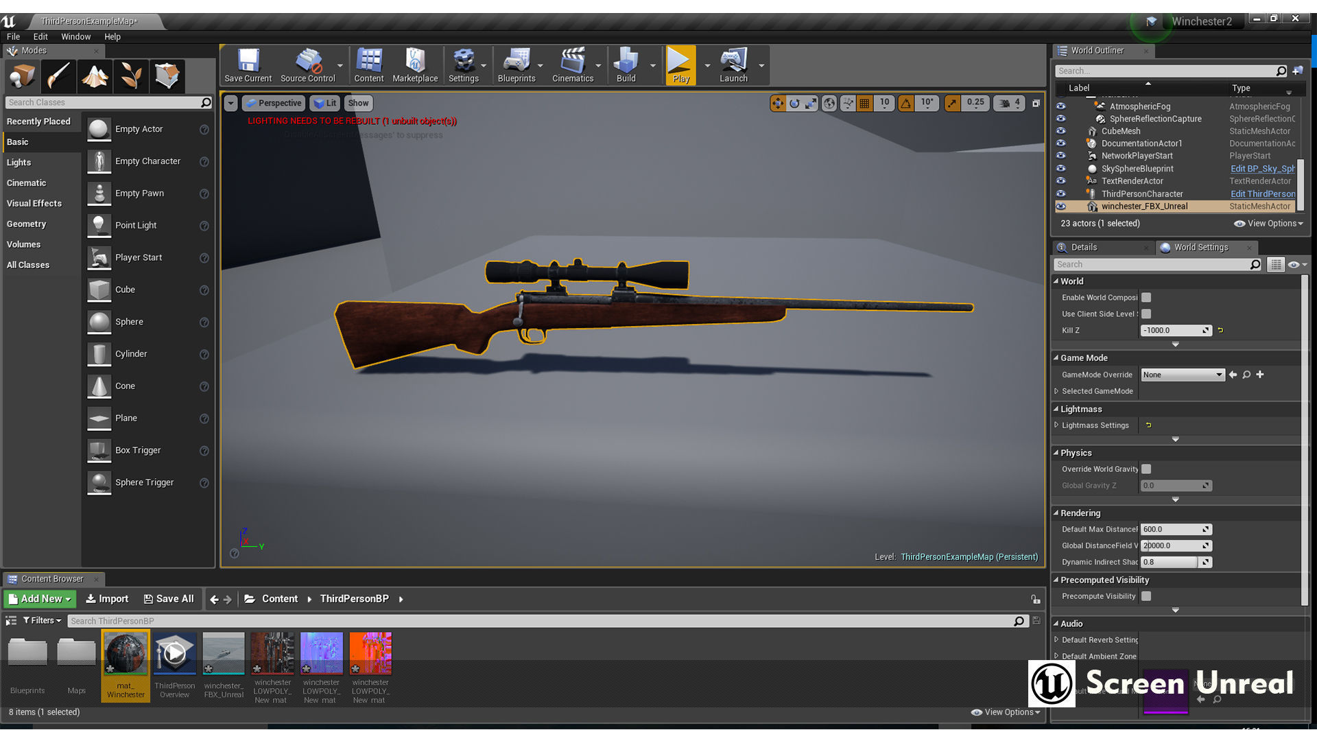 Winchester Model 70 Low-poly 3D model_9
