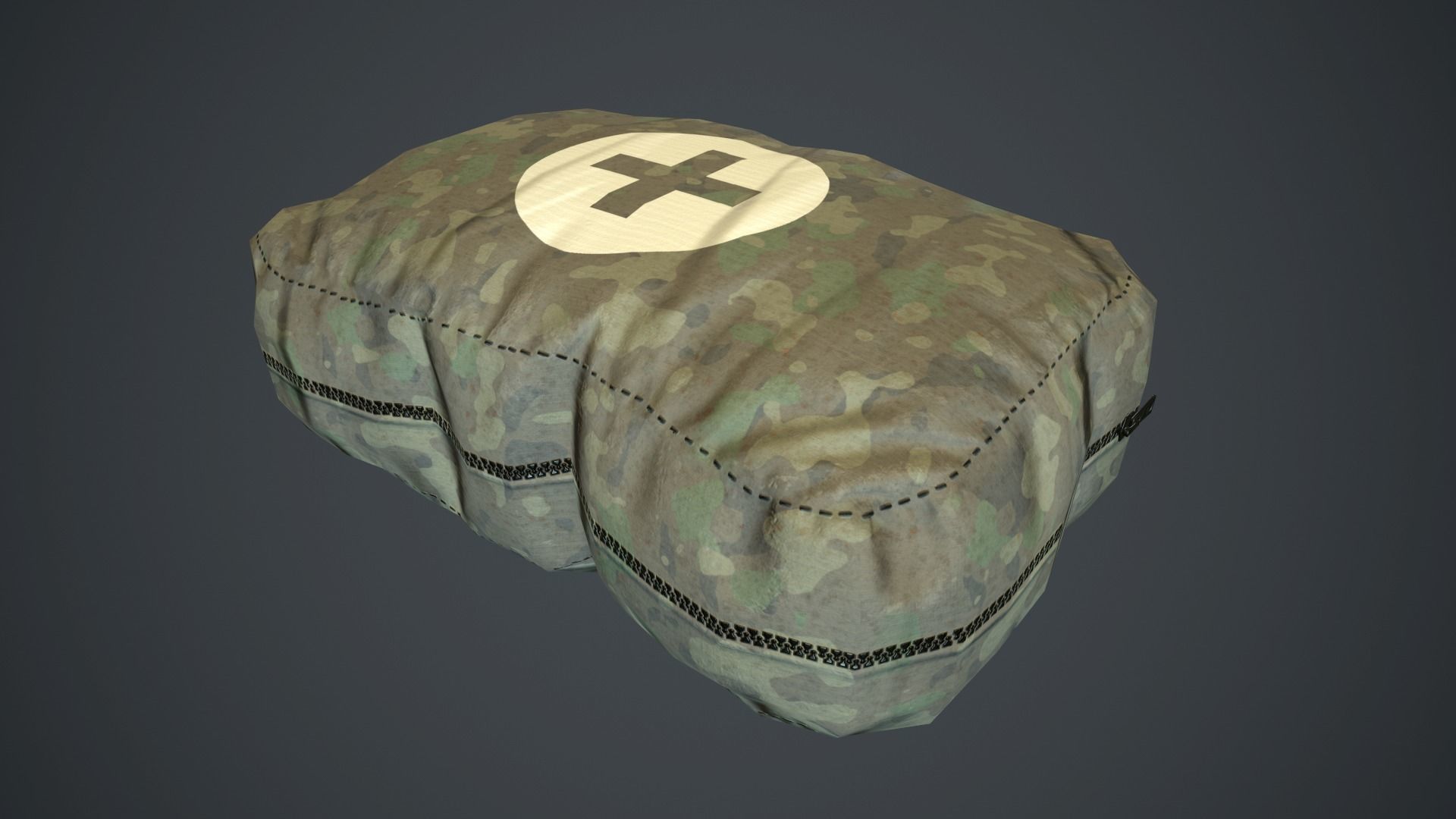 Camouflage First Aid Kit PBR Game Ready Low-poly 3D model_11