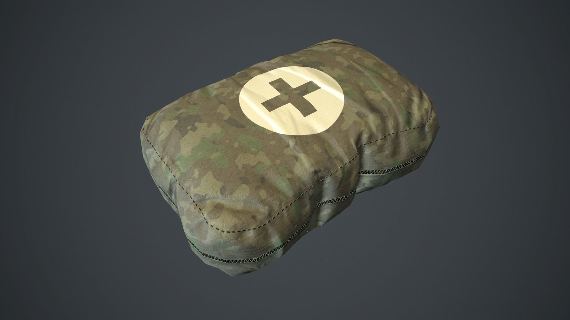 Camouflage First Aid Kit PBR Game Ready Low-poly 3D model_9