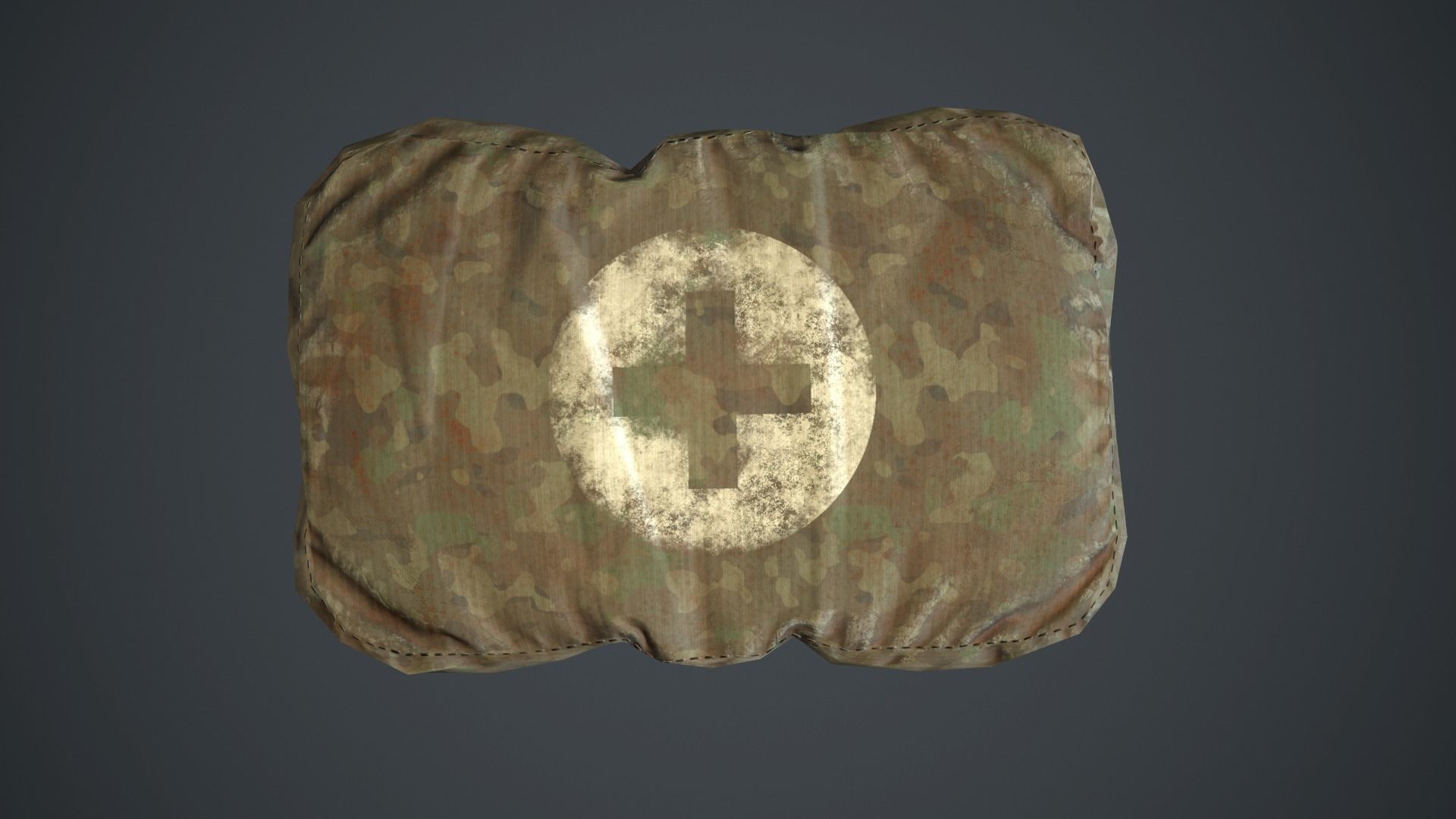 Camouflage First Aid Kit PBR Game Ready Low-poly 3D model_12