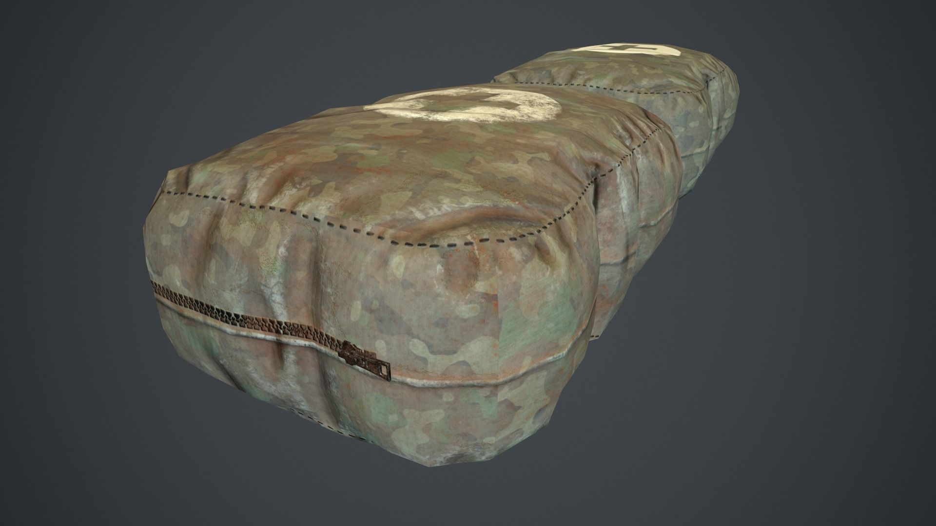 Camouflage First Aid Kit PBR Game Ready Low-poly 3D model_3
