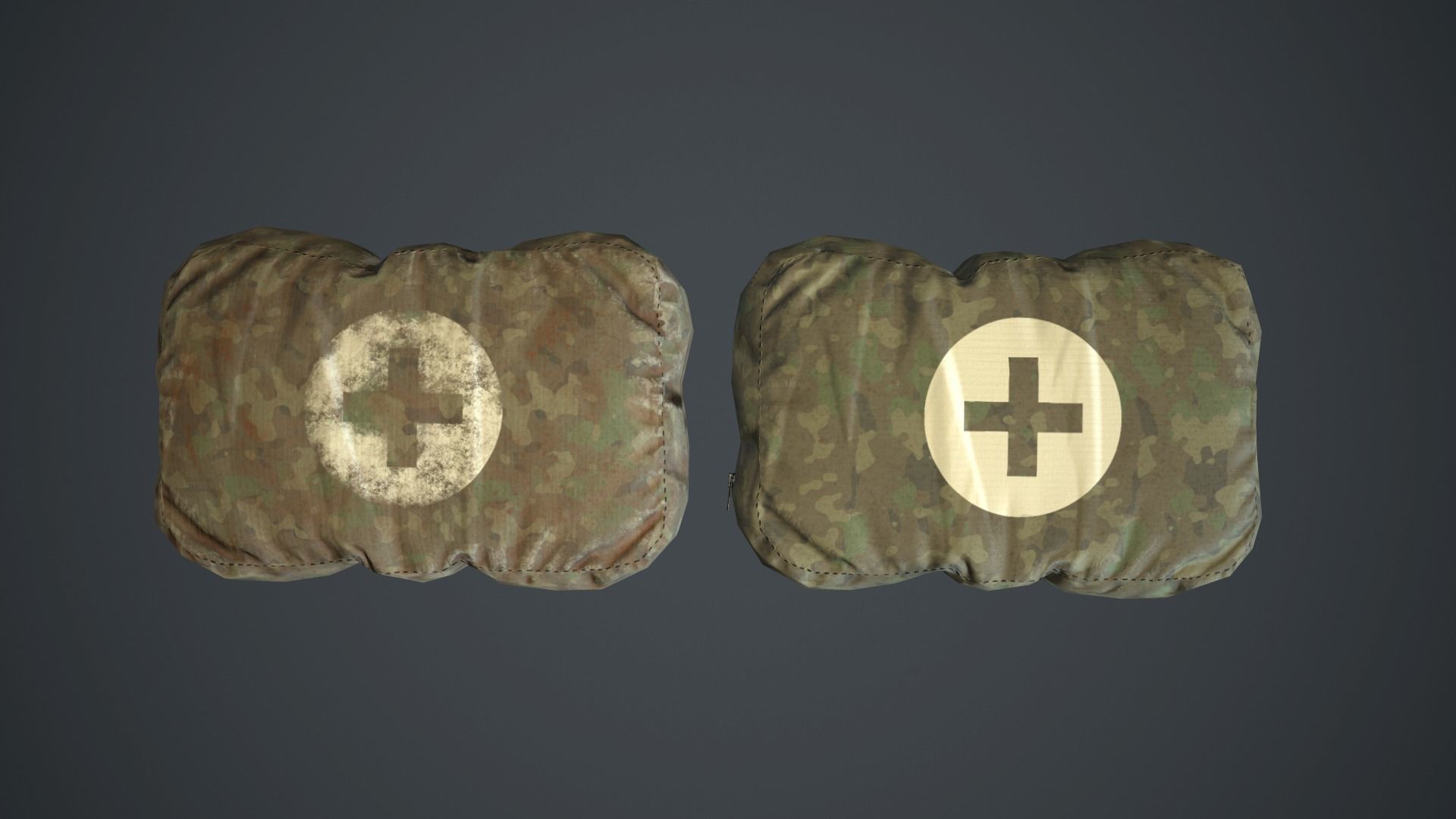 Camouflage First Aid Kit PBR Game Ready Low-poly 3D model_4