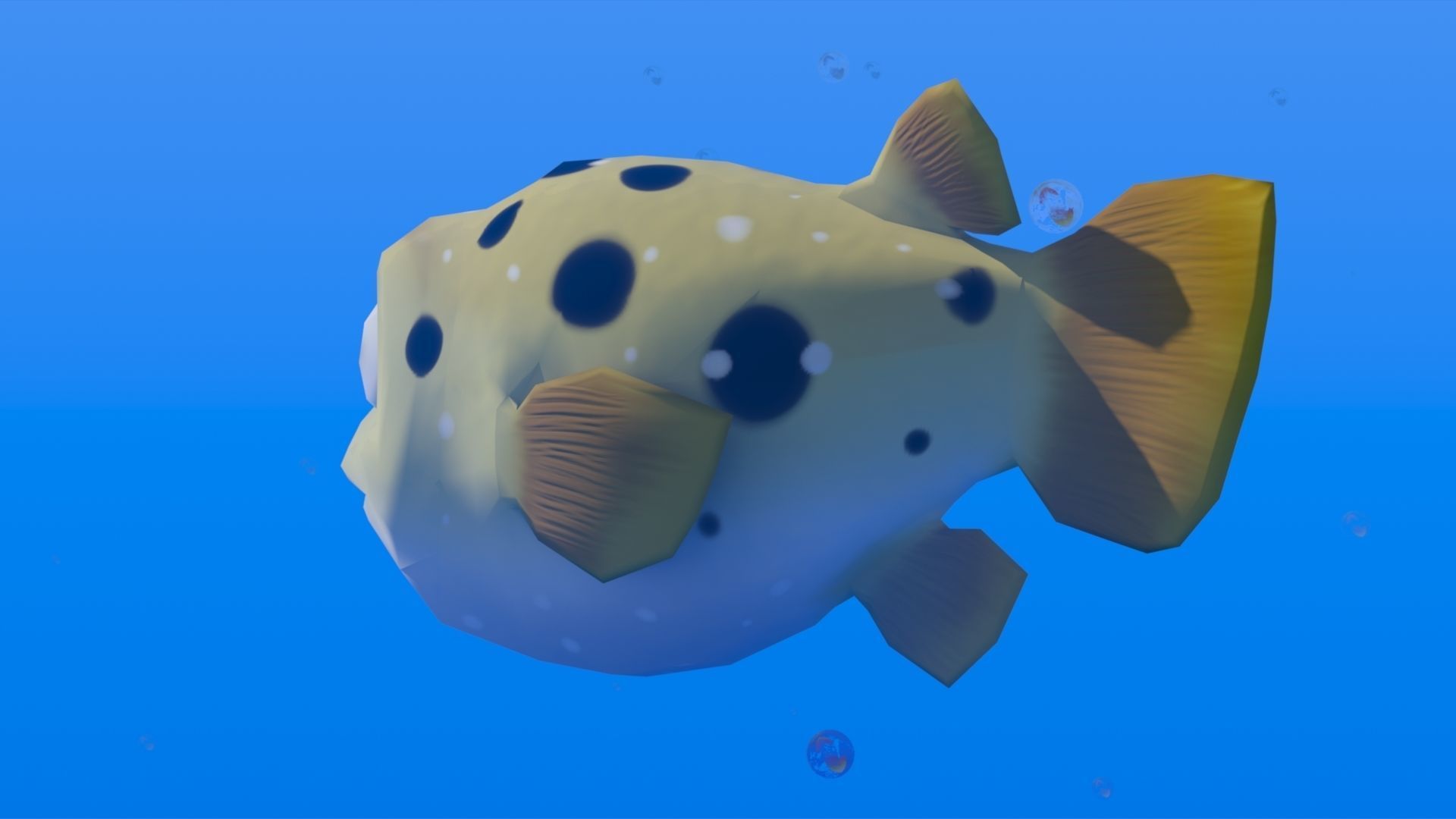 Puffer Fish Toon Low-poly 3D model_4