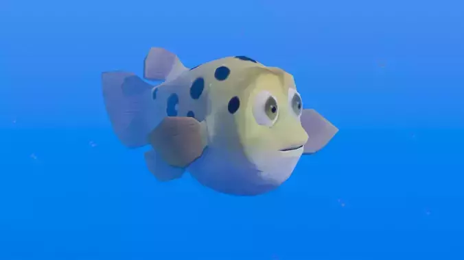 Puffer Fish Toon Low-poly 3D model