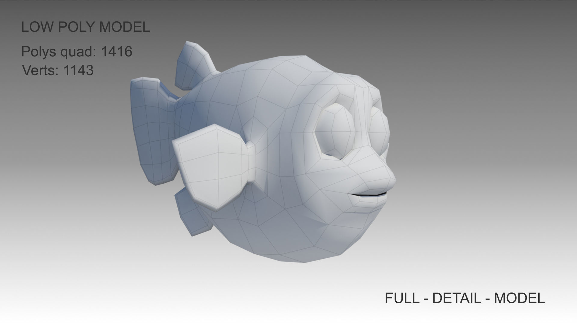 Puffer Fish Toon Low-poly 3D model_5