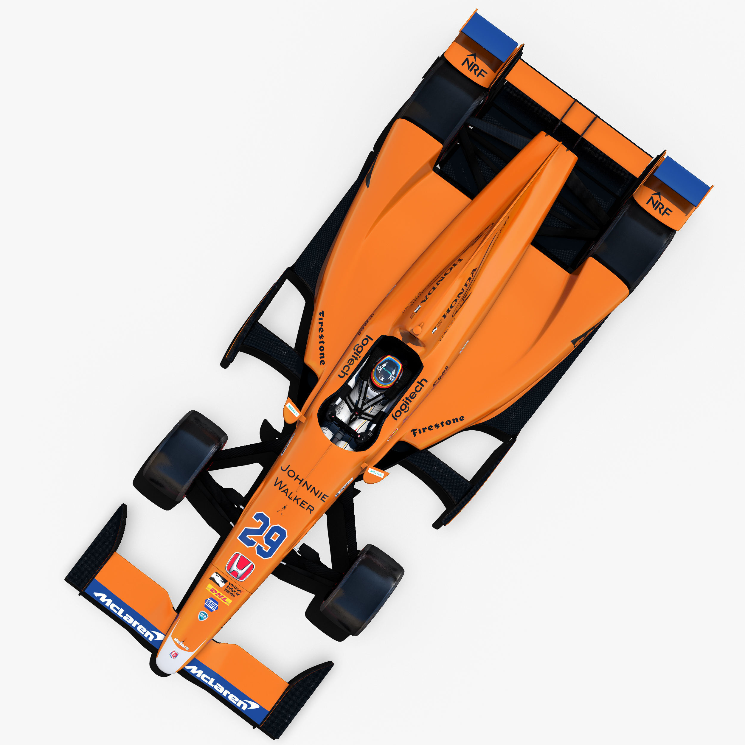 Andretti indy car 2017 Low-poly 3D model_3