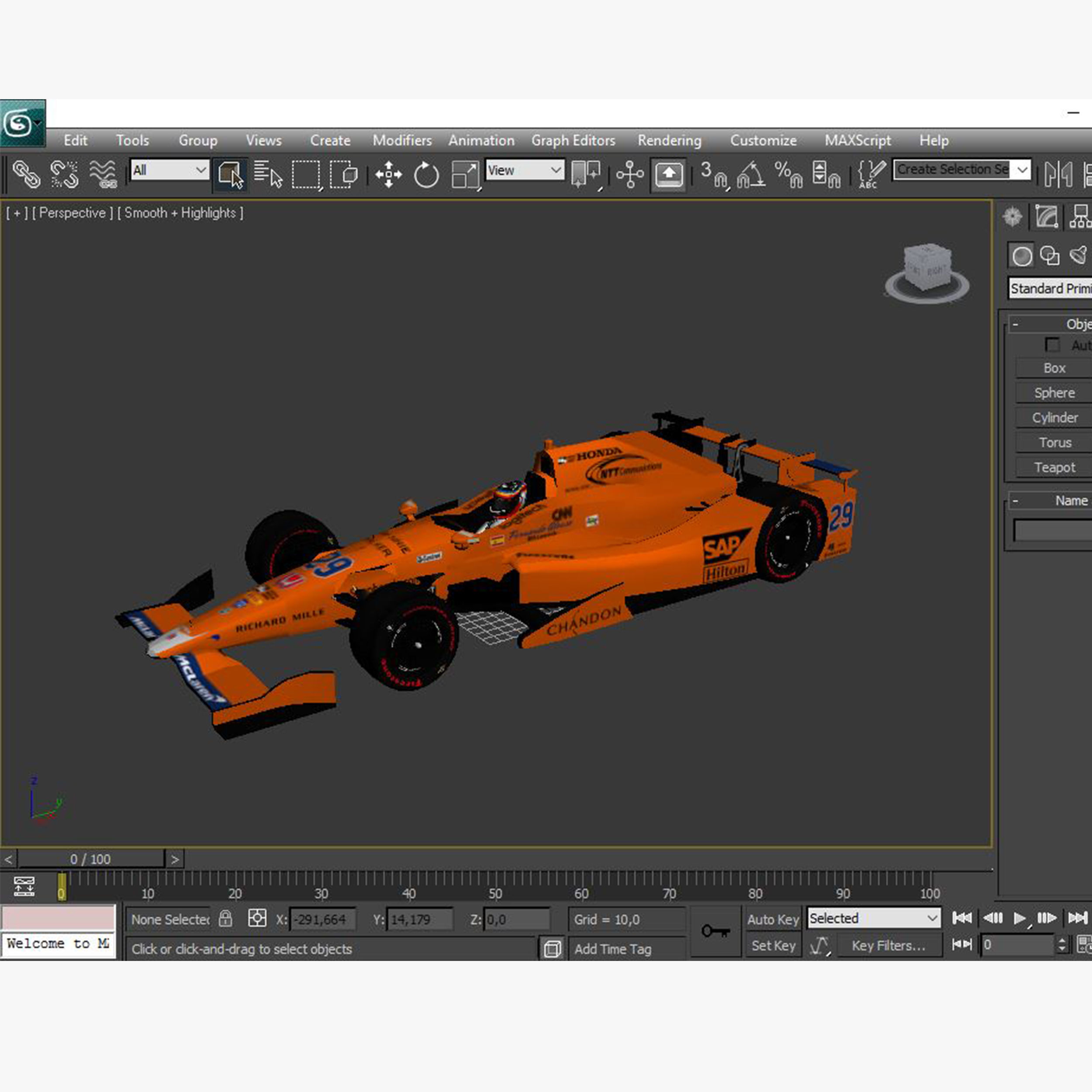 Andretti indy car 2017 Low-poly 3D model_15