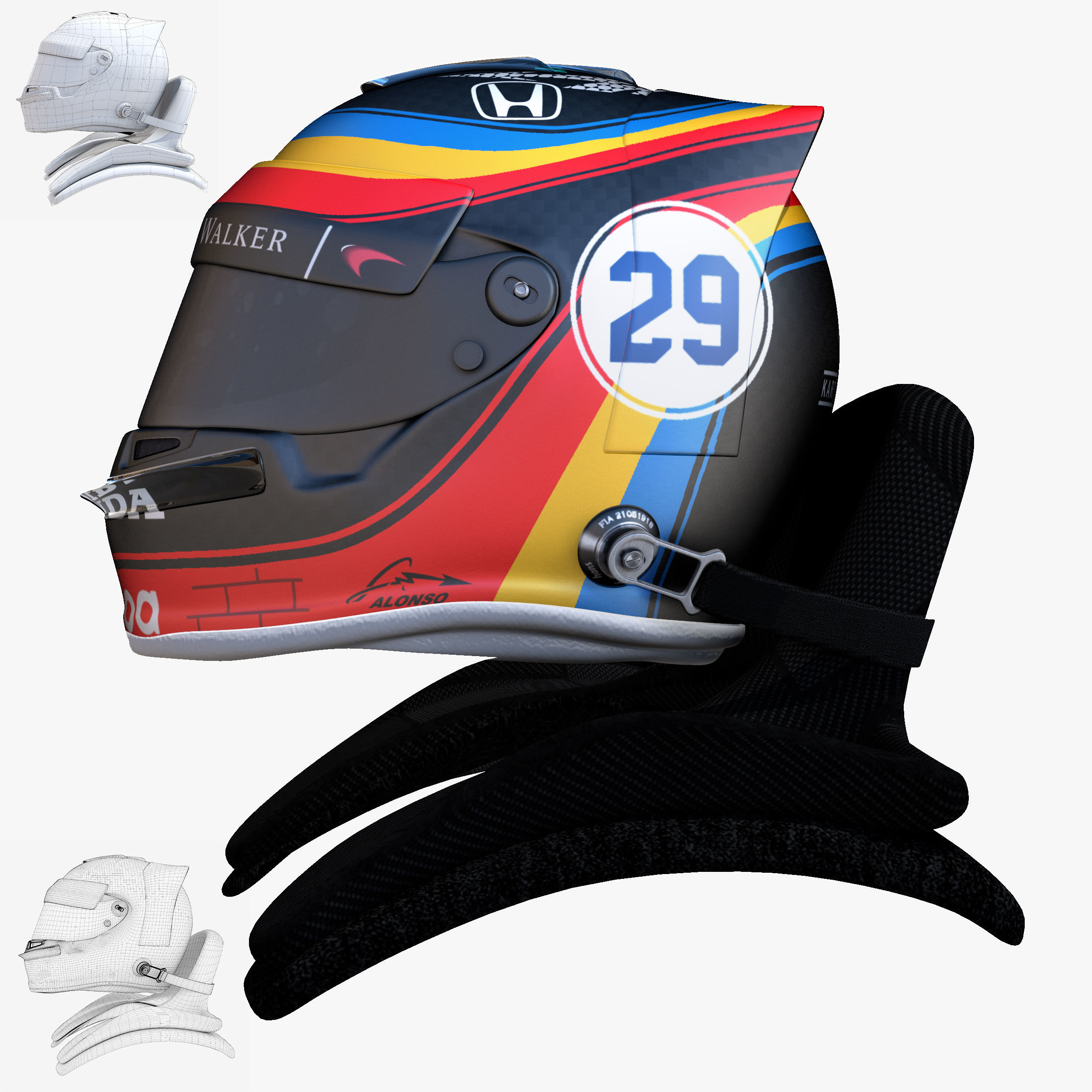 Andretti indy car 2017 Low-poly 3D model_20