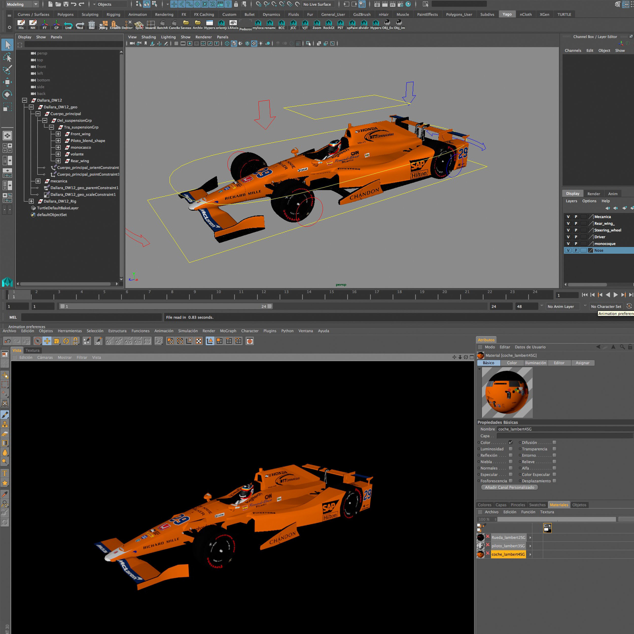 Andretti indy car 2017 Low-poly 3D model_14