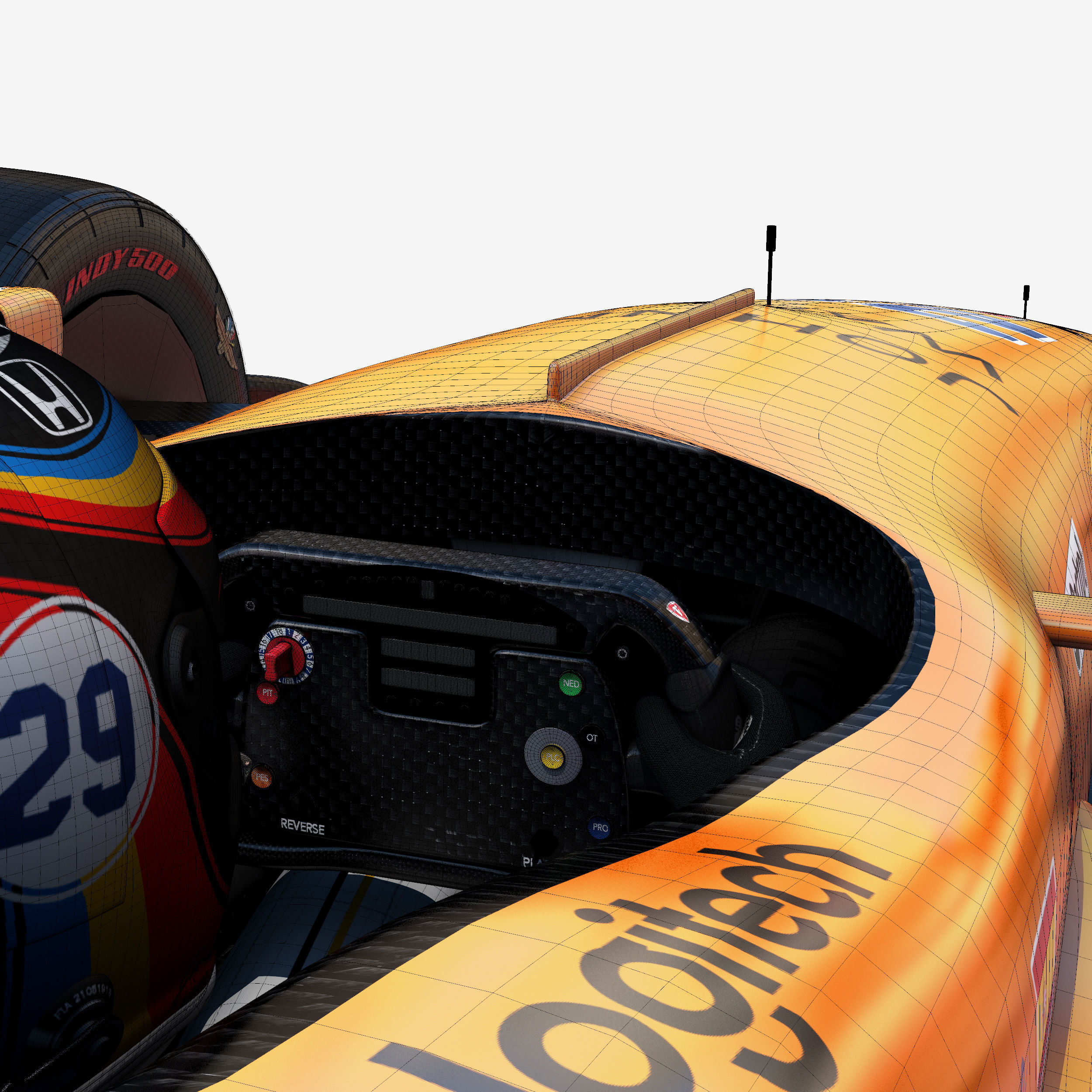 Andretti indy car 2017 Low-poly 3D model_9