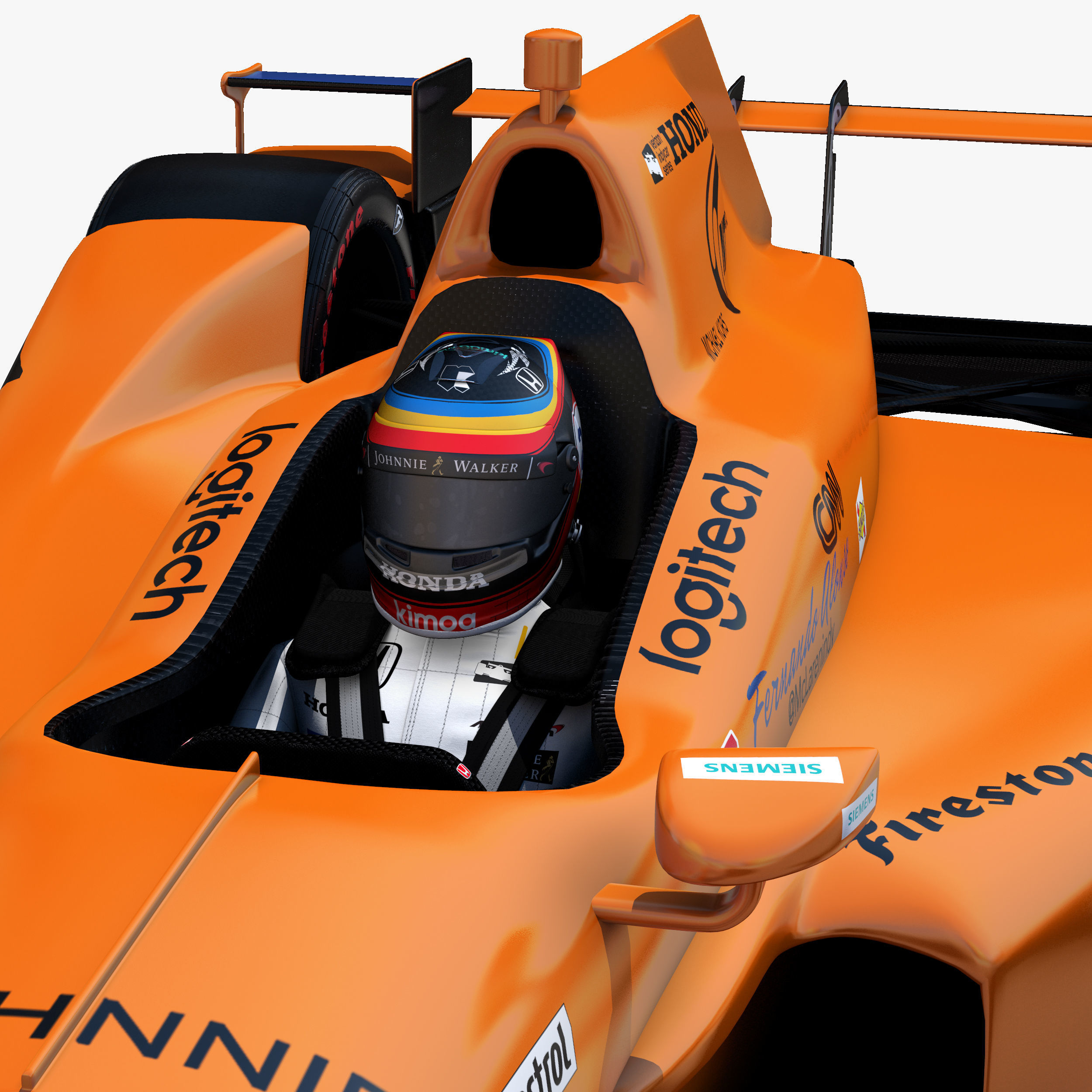 Andretti indy car 2017 Low-poly 3D model_7