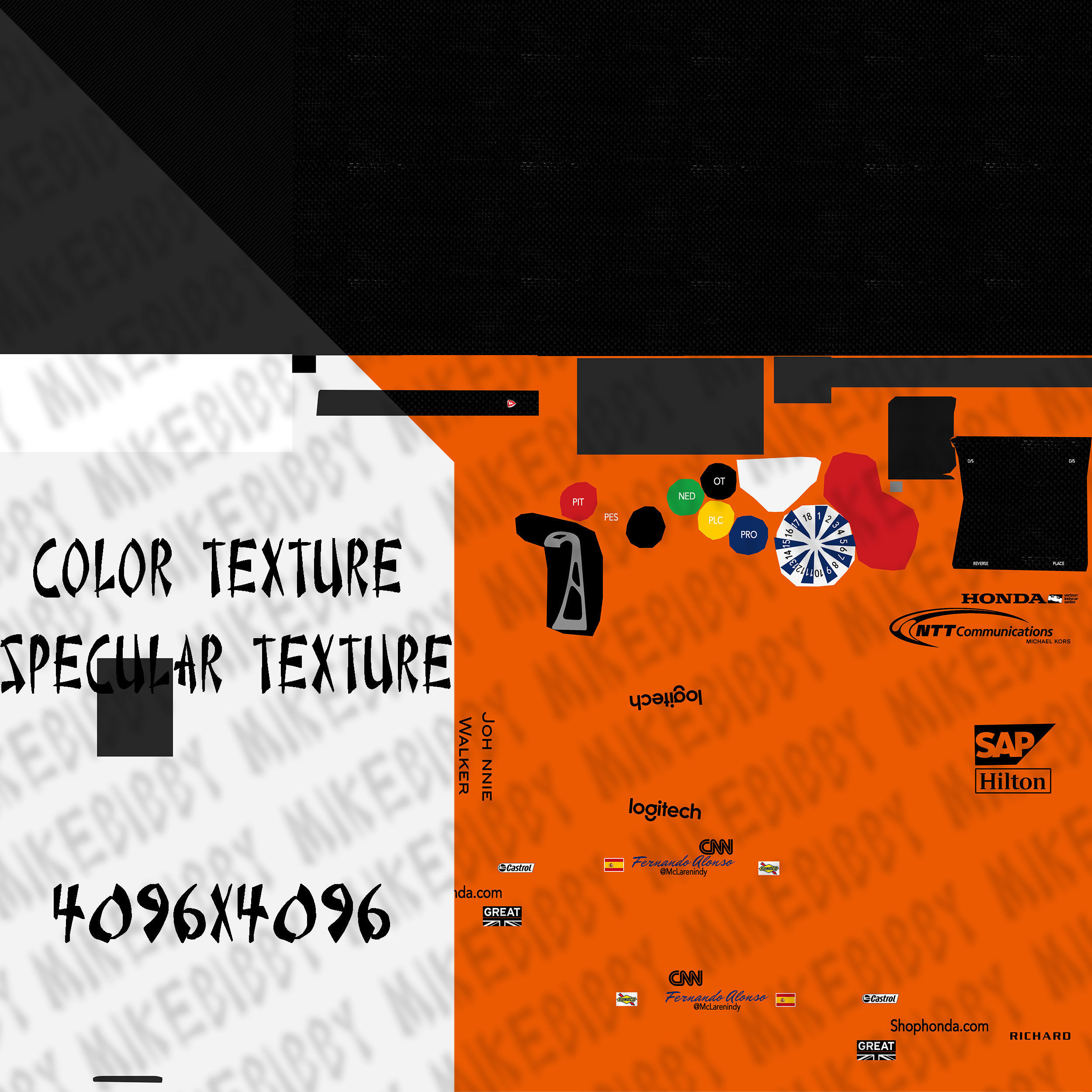 Andretti indy car 2017 Low-poly 3D model_11