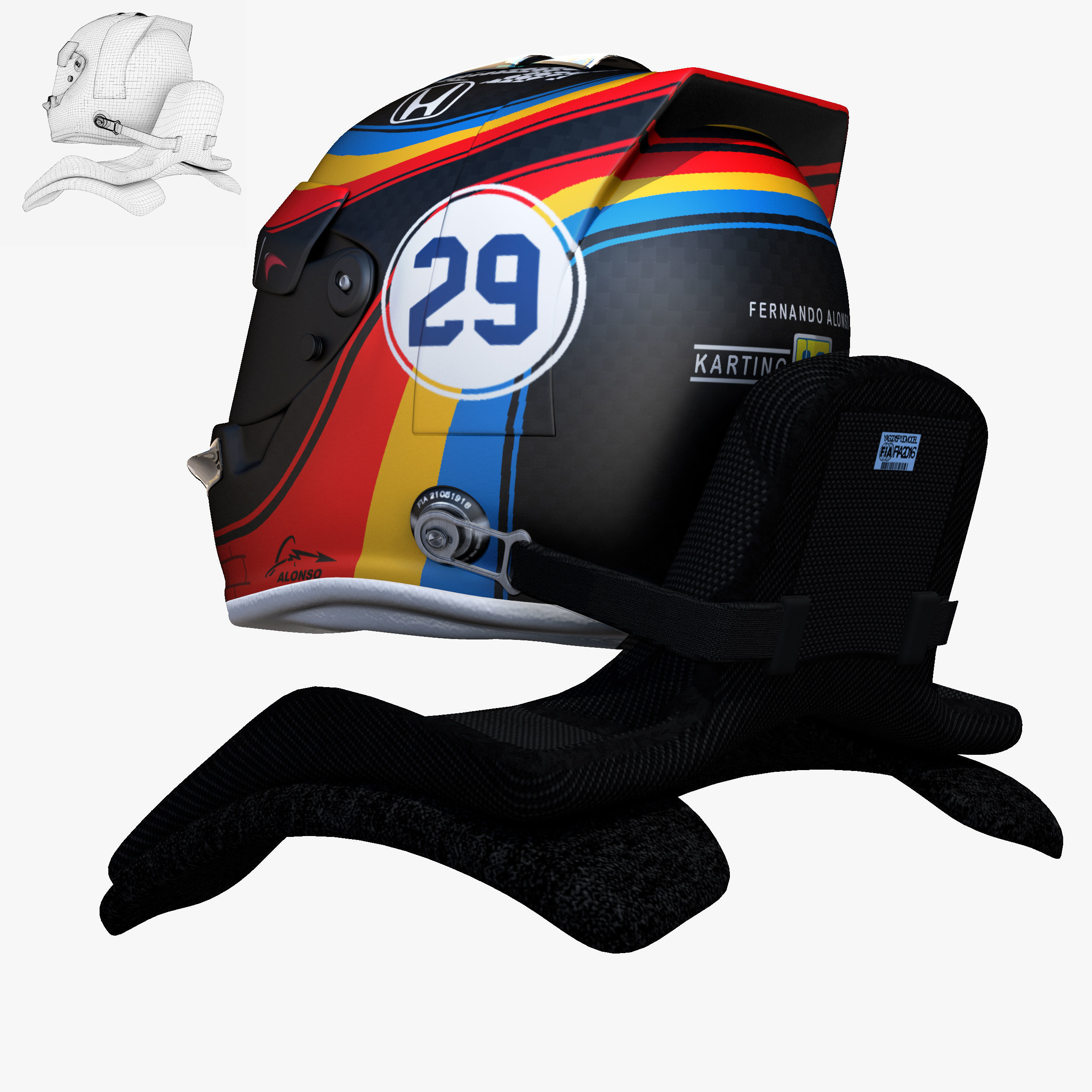 Andretti indy car 2017 Low-poly 3D model_21