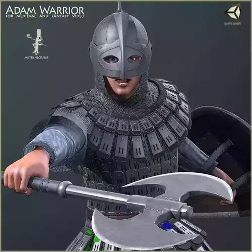 Adam Warrior Low-poly 3D model
