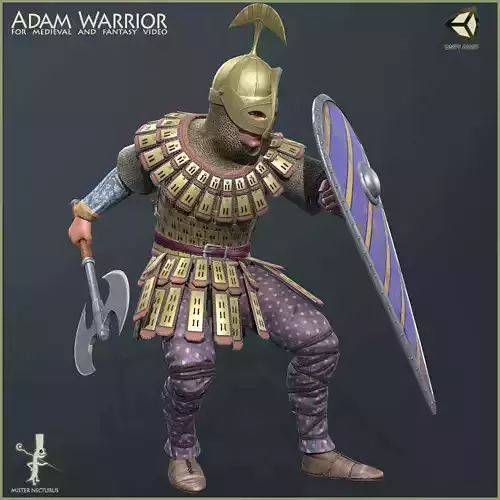 Adam Warrior Light Low-poly 3D model