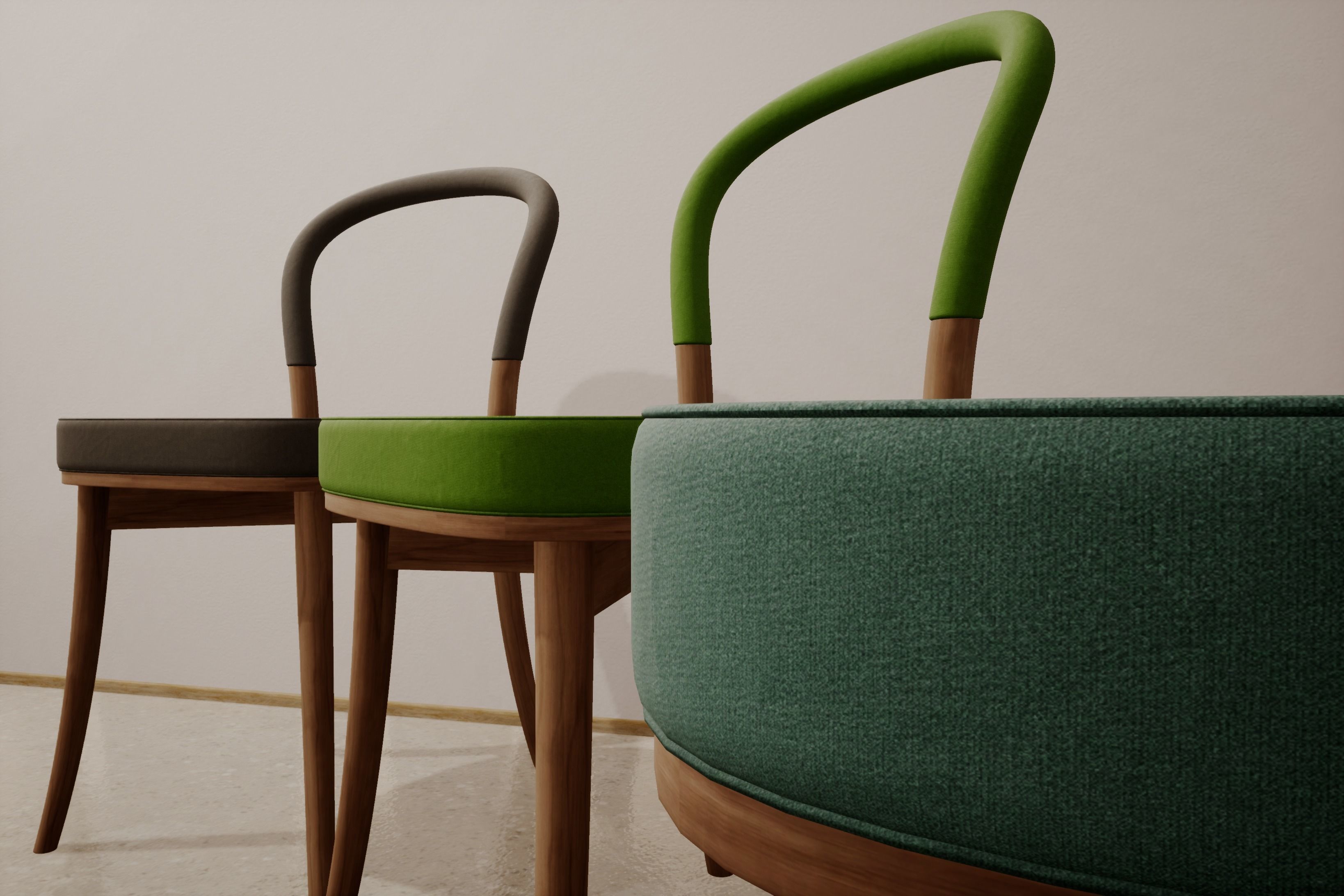 Goteborg Chair  by Erik Gunnar Asplund Low-poly 3D model_6