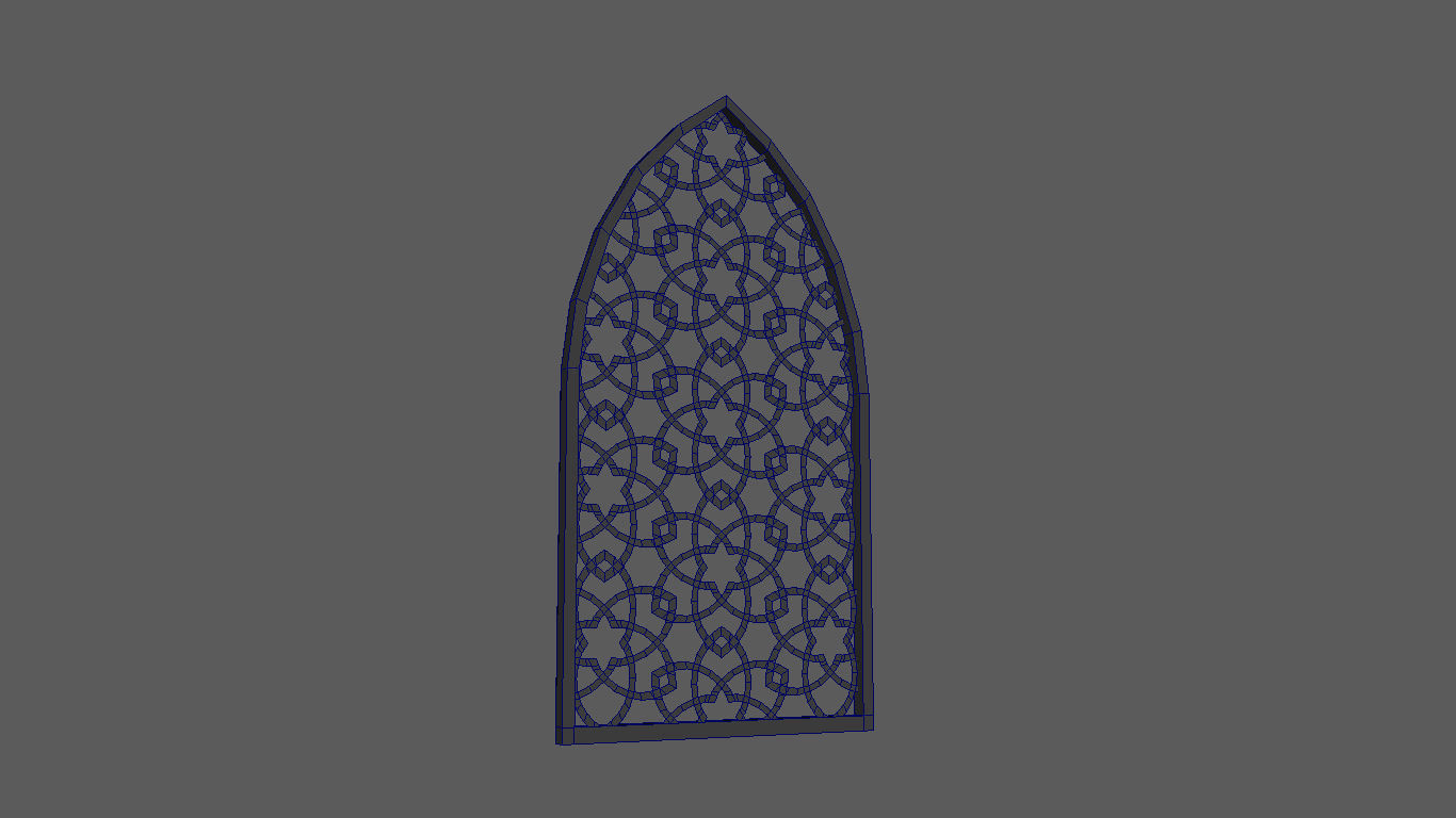 Arabian window - lowpoly Low-poly 3D model_4