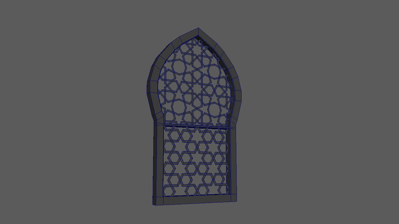 Arabian window - lowpoly Low-poly 3D model_1