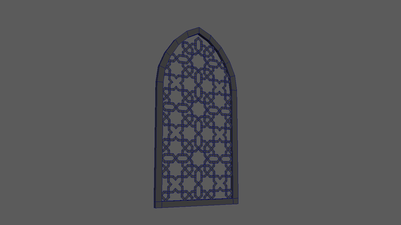 Arabian window - lowpoly Low-poly 3D model_3