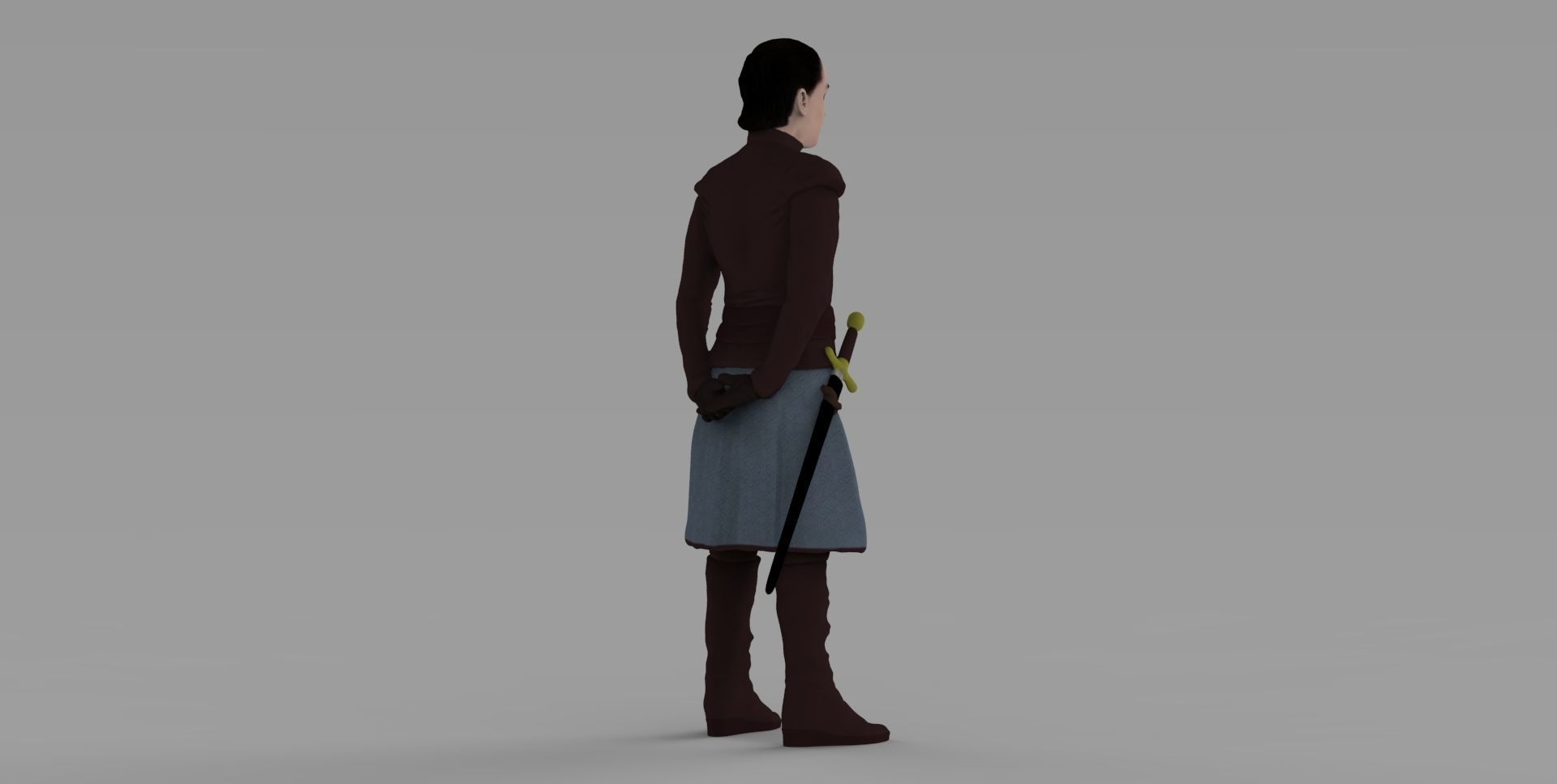 Arya Stark Game of Thrones ready for full color 3D printing 3D print model_17