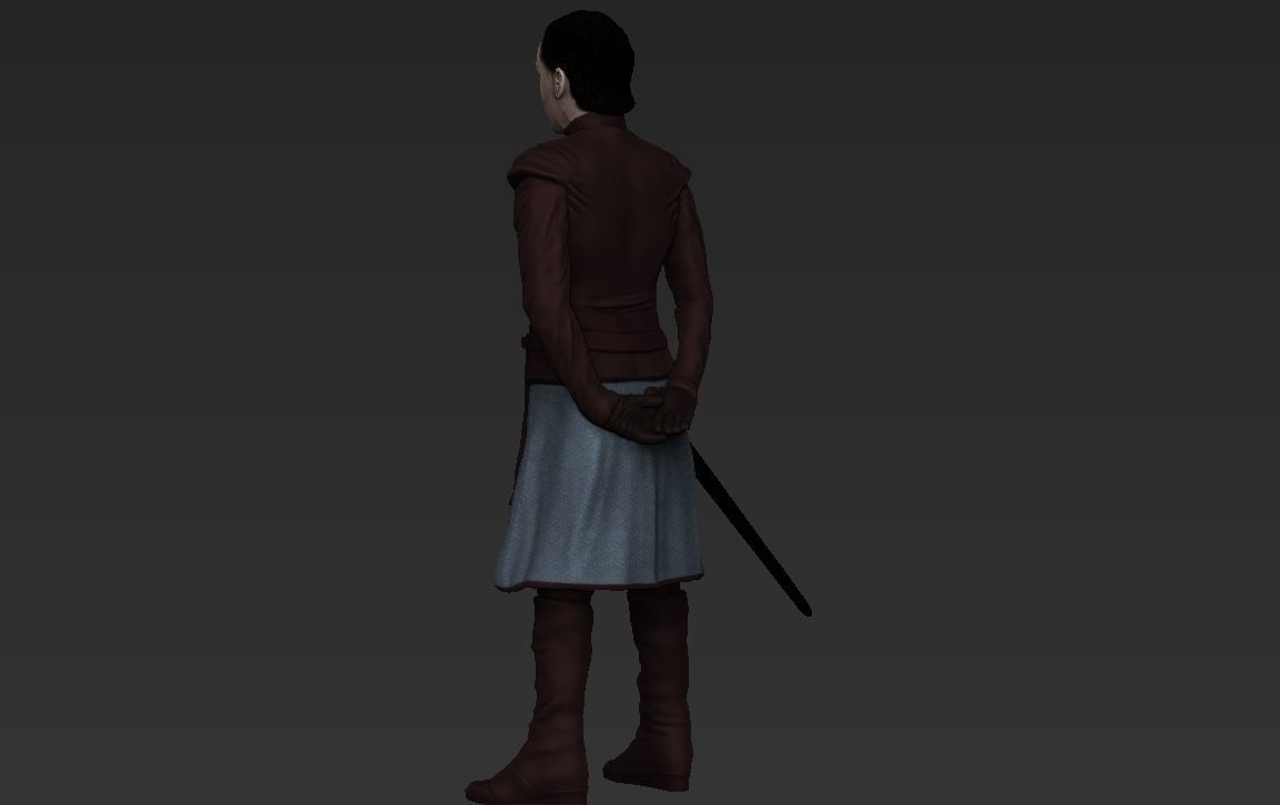 Arya Stark Game of Thrones ready for full color 3D printing 3D print model_28