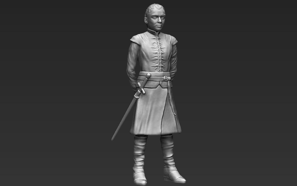 Arya Stark Game of Thrones ready for full color 3D printing 3D print model_33