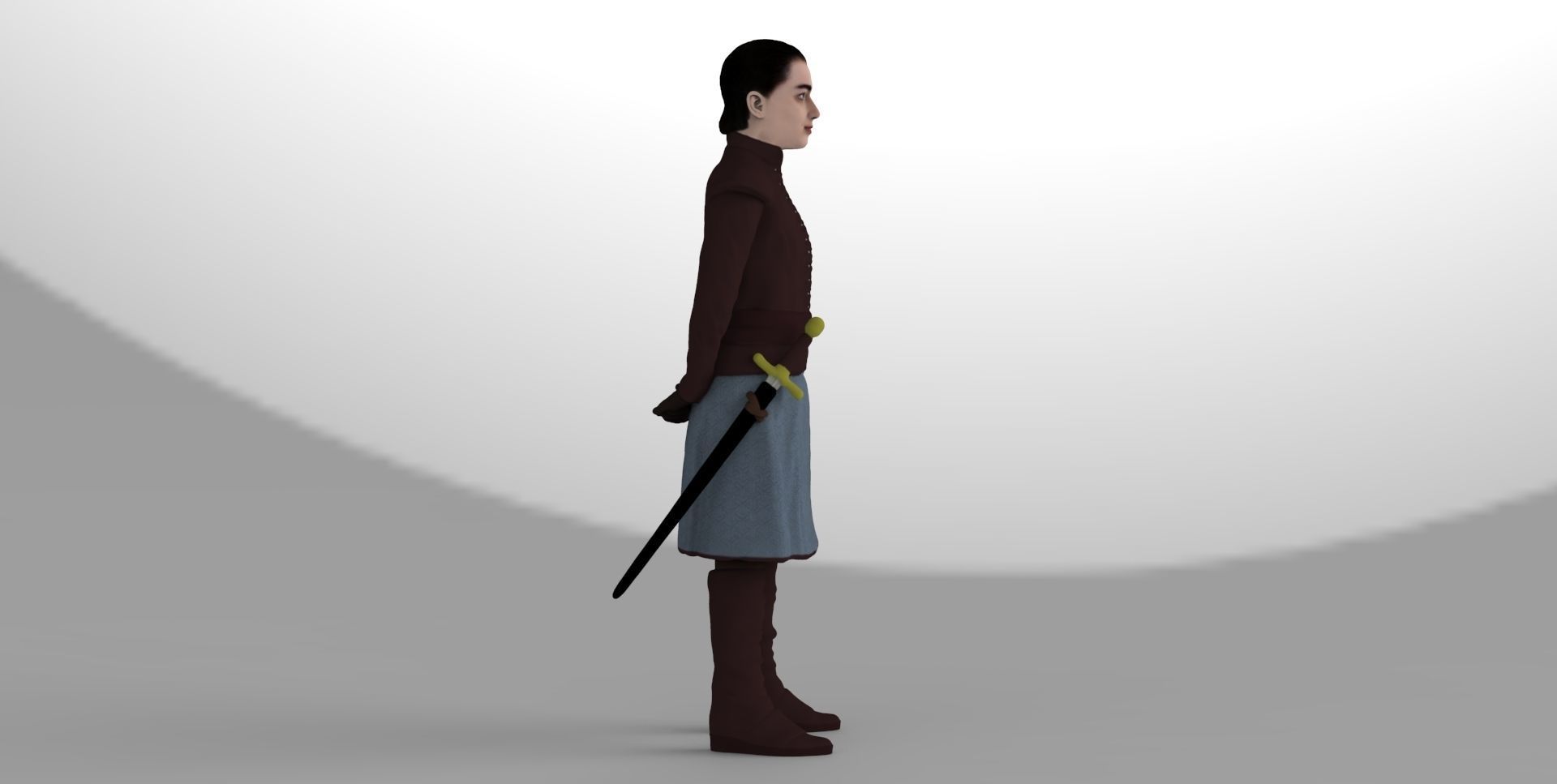Arya Stark Game of Thrones ready for full color 3D printing 3D print model_18