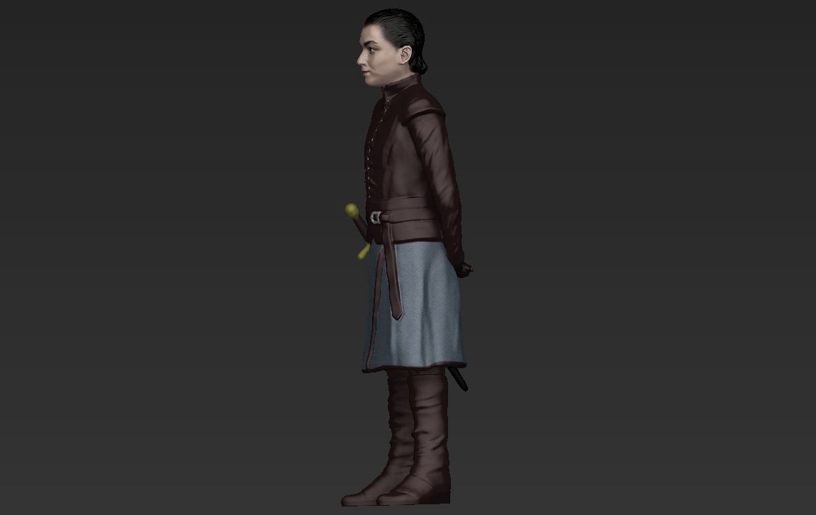 Arya Stark Game of Thrones ready for full color 3D printing 3D print model_2