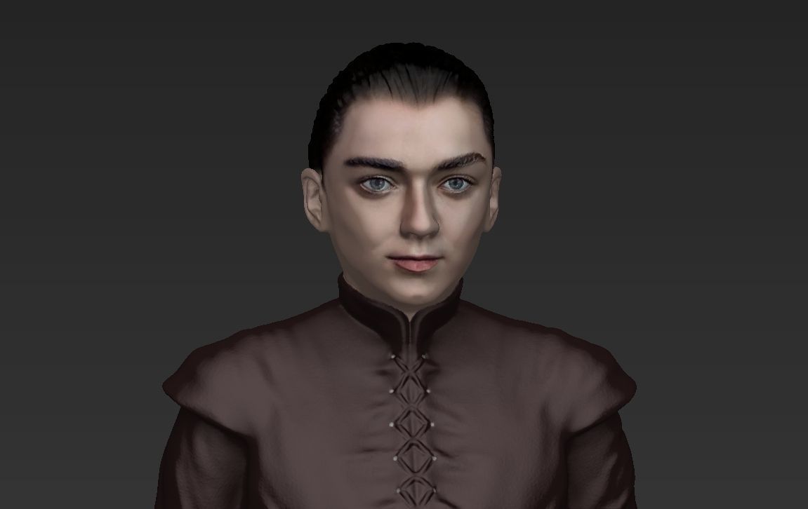 Arya Stark Game of Thrones ready for full color 3D printing 3D print model_4