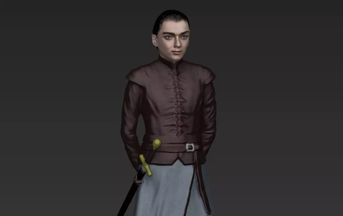 Arya Stark Game of Thrones ready for full color 3D printing 3D print model_0