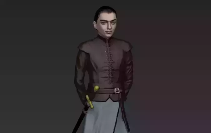 Arya Stark Game of Thrones ready for full color 3D printing 3D print model