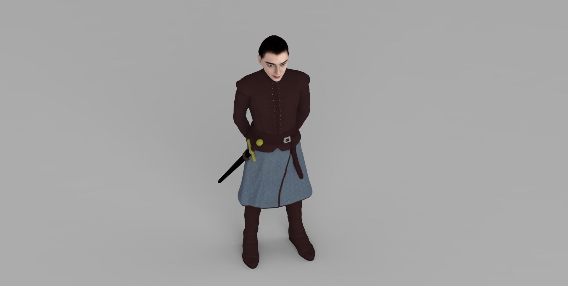 Arya Stark Game of Thrones ready for full color 3D printing 3D print model_19