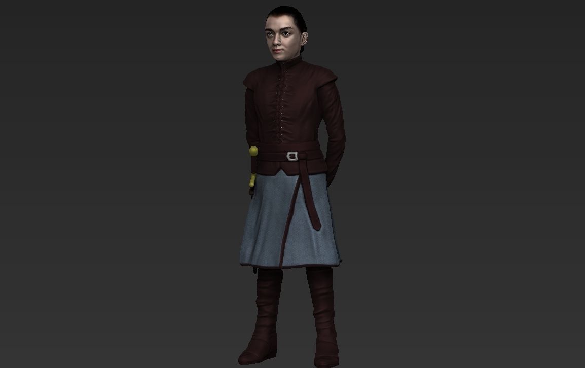 Arya Stark Game of Thrones ready for full color 3D printing 3D print model_27