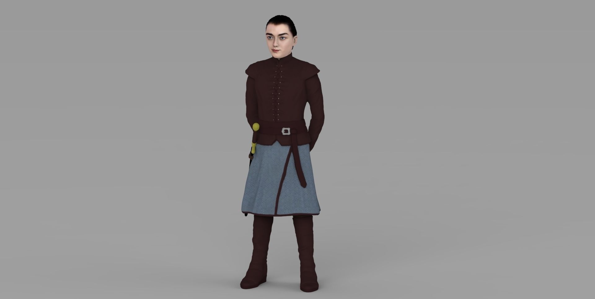 Arya Stark Game of Thrones ready for full color 3D printing 3D print model_15