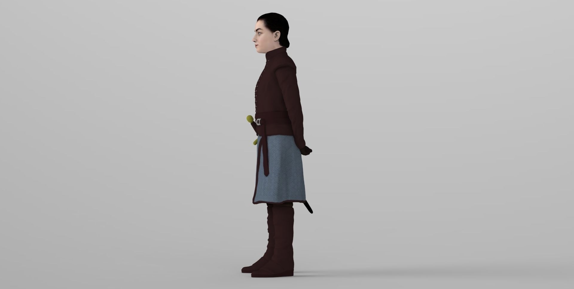 Arya Stark Game of Thrones ready for full color 3D printing 3D print model_14