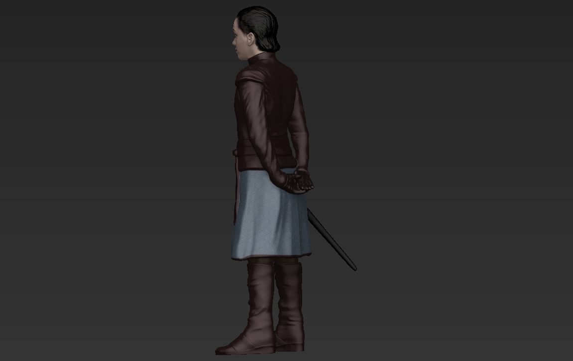 Arya Stark Game of Thrones ready for full color 3D printing 3D print model_7
